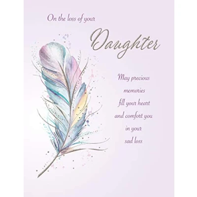 Image of Regal Publishing Classic Symapthy Card Sad Loss of Your Daughter 8 x 6 inches,greywhitesilver