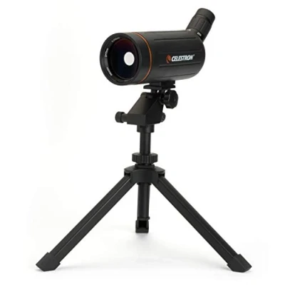 Image of Celestron 52238 Mini Mak 70mm Angled Spotting Scope Maksutov Great for Long Range Viewing 2575x Zoom Eyepiece Multi Coated Optics Rubber Armored Tabletop Tripod Included