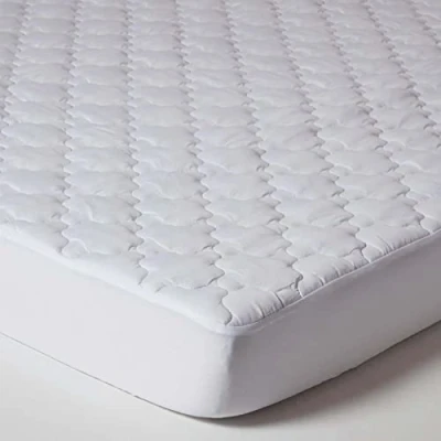 Image of HOMESCAPES 160 x 200 cm Euro King Triple Fill Mattress Protector 220 GSM Ultra Thick Quilted Oeko Tex Certified &amp; Hypoallergenic with Fully Elasticated 30 Deep Stretch Fit Fabric Skirt