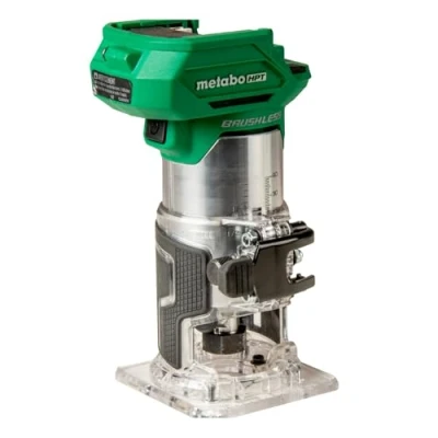 Image of Metabo HPT 18V MultiVolt Cordless Trim Router Tool Only No Battery Variable Speed Brushless Motor Lifetime Warranty 1/4 Inch and 3/8 Collets Included M1808DAQ4
