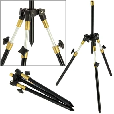 Image of DNA Leisure Fishing Tripod Rod Rest Fully Adjustable Legs &amp; Banksticks Carp Tackle DELUXE