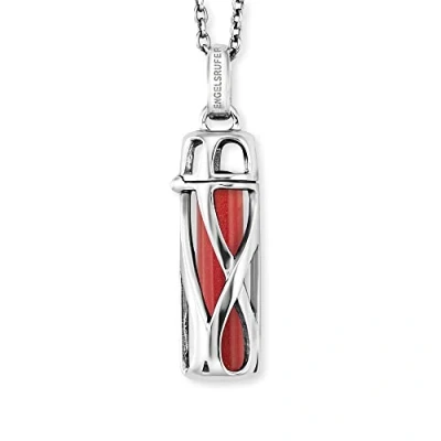 Image of Angel Whisperer Women&#039;s Sterling Silver Necklace with Interchangeable Power Stone Pendant Lobster Clasp Adjustable in Two Lengths Nickel Free, S, Silver, Jasper