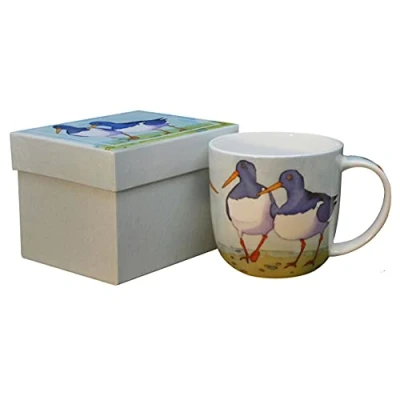 Image of Emma Ball OYSTERCATCHERS Fine Bone China Coffee/Tea Boxed Mug 8.5cm / 350ml
