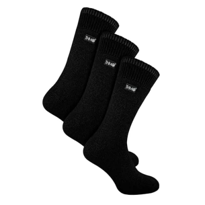 Image of THMO 3 Pack Multipack Mens Thick Winter Warm Socks with Comfort Top (6 11, Black)