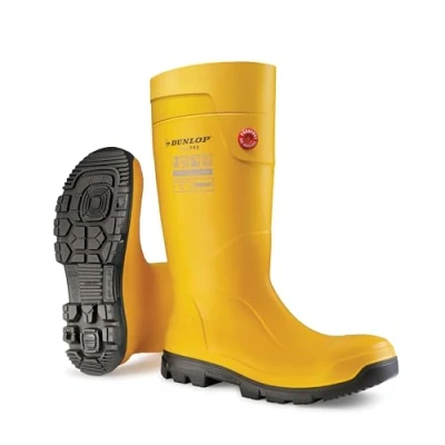 Image of DUNLOP Purofort TerraPRO Unisex Full Safety Sneaker Fit Waterproof Work Boots, Yellow, Thermal Insulated and Slip Resistant Wellies with Steel Toecap for Outdoor Industrial Use EU45, UK10.5