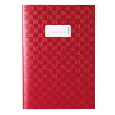 Image of HERMA 7450 Notebook Covers A4 Raffia Wine Red, Pack of 25, Book with Label &amp; Structure Made Durable Wipe Clean Polypropylene Film, Cover Set for School Notebooks, Coloured