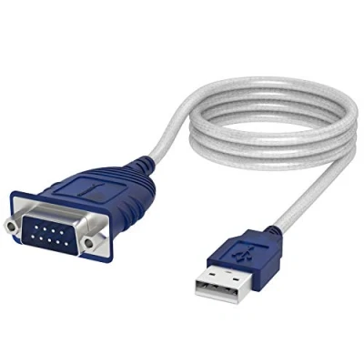 Image of SABRENT USB Serial Cable, to RS232 DB9 Converter compatible with routers, switches, CNC machines, PLCs, printers, surveillance cameras, barcode scanners, ECG machines etc. (CB 9P6F)