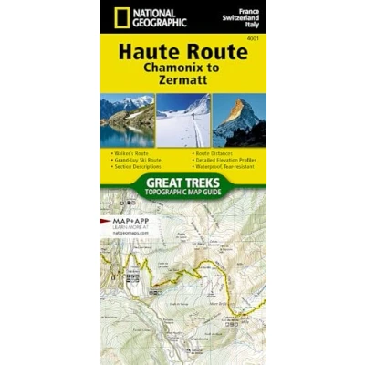 Image of Haute Route Map: Chamonix Zermatt (France, Switzerland): 4001 (National Geographic Trails Illustrated Map)