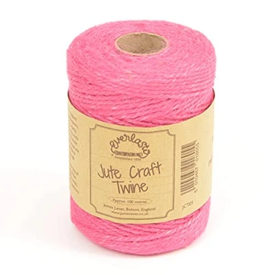 Image of EVERLASTO NATURAL COLOURED JUTE CRAFT TWINE 100M SPOOLS (HOT PINK)