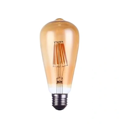 Image of LEDSone Vintage LED Edison Bulbs, 4W, Equivalent 40W, Warm White 2700K, ST64 Antique Filament Bulbs with 80+ CRI, E27 Medium Base, Dimmable, Clear Glass, Pack of 1