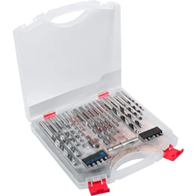 Image of Werkzeyt Combination Drill Set 30 Pieces for Wood, Concrete, Masonry &amp; Metal with Magnetic Bit Holder in Practical Plastic Box/Drill Assortment/Bit Set/Accessories / ZY23411