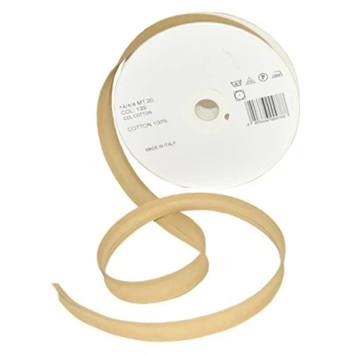 Image of Inastri 14/ 4/ 4 mm Cotton Bias Binding, Beige (Beige) 129