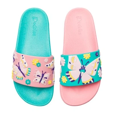 Image of Dedoles Sliders &amp; Slippers for Women, Men Kids Sandals Funny Designs Plane Coffee Party Pizza Fox Bear Cherry Flamingo Footwear Gift, Color: Sweet Butterflies, Size: 12UK