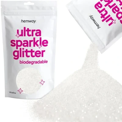 Image of Biodegradable Glitter White Iridescent Ultra Sparkle Eco Friendly Plant Based Bio Ultrafine for Face Body Hair Craft Resin Festival Makeup Eyeshadow 100g / 3.5oz
