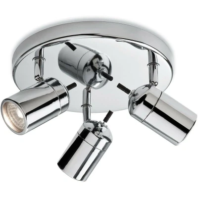 Image of Atlantic 3 Light Flush Bathroom Ceiling Chrome IP44, GU10