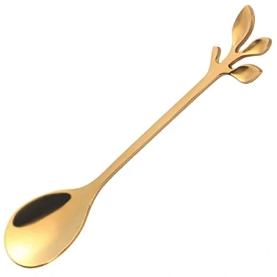 Image of Coffee spoons, Demitasse Espresso Dessert Spoon, teaspoons, tea small 4.7 inch, stainless steel (Gold, 20)