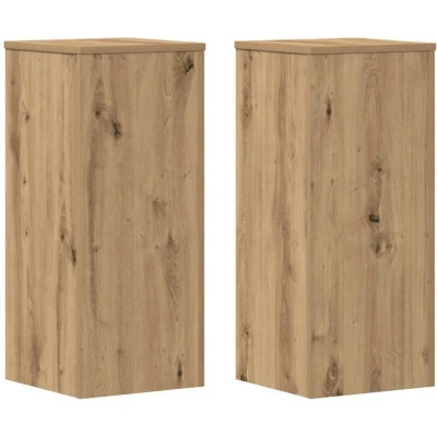 Image of vidaXL Plant Stands 2 pcs Artisan Oak 30x30x70 cm Engineered wood