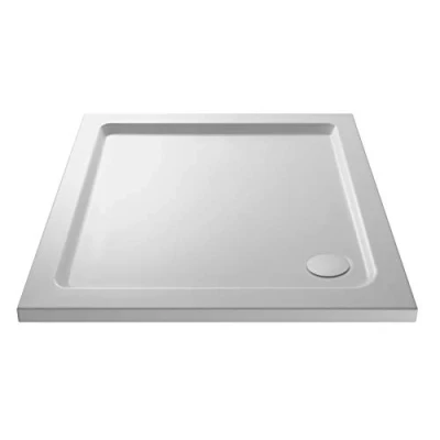 Image of VeeBath Square Shower Tray 1000x760mm Stone Resin for Enclosure Bathroom White