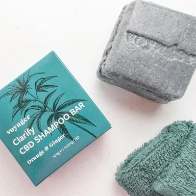 Image of Voyager CBD Clarify Shampoo Bar with Bamboo Box Charcoal, Orange and Ginger 100MG Premium Nourishing, Cleansing &amp; Conditioning, Soothes Strengthens Hair 100g