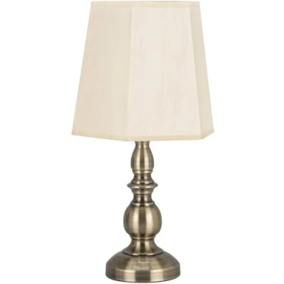 Image of DEENZ Harvard Table Lamp Antique Style Gold Base &amp; Cream Satin Effect Lampshade Ideal for Living Rooms and Bedrooms