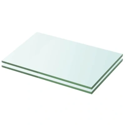 Image of vidaXL Clear Tempered Glass Panel Shelves, 20x25 cm, Strong and Durable, Suitable for Home or Store Displaying, Easy to Clean