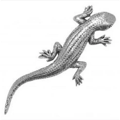 Image of Gift Box Pewter Lizard Pin Badge or Brooch for Scarf, Tie, Hat, Coat Bag