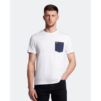 Image of Lyle &amp; Scott Contrast Pocket T Shirt White/Navy S
