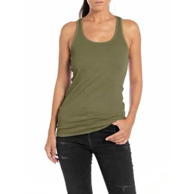 Image of Replay Women&#039;s Tank Top Crew Neck, Green (Light Military 833), M