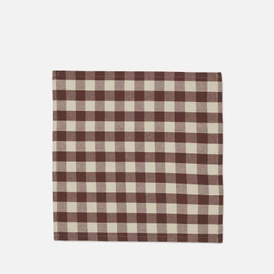 Image of Ferm Living Bothy Check Napkins Set of 4 Cinnamon/Grey Green