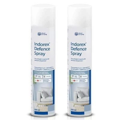 Image of 2 Indorex Household Flea Spray for The Home Powerful &amp; Pest Control Home, Effective Against Fleas, Ticks, Bed Bugs, Ants Insects Long Lasting Safe Indoor Use Easy Application 500ML