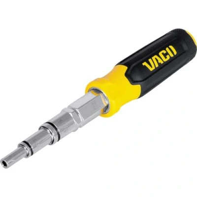 Image of VACO VAC1091 9 in 1 Multi Nut Driver, Pass Through Precision, Laser Etched Metric Hex Sizes 5mm to 19mm, Threaded Rod, Comfort Handle