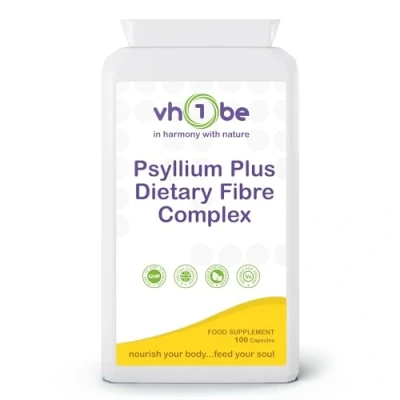 Image of Digest Flow Psyllium Plus Dietary Fibre Complex, 100 Capsules, Soluble and Insoluble Blend, UK Manufactured to GDigest ComplexMP Standards