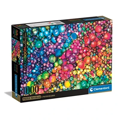 Image of Clementoni 39780 ColorBoom Collection Marbles 1000 Pieces Adult, Color, Puzzle Gradient, Made in Italy, Multi Coloured