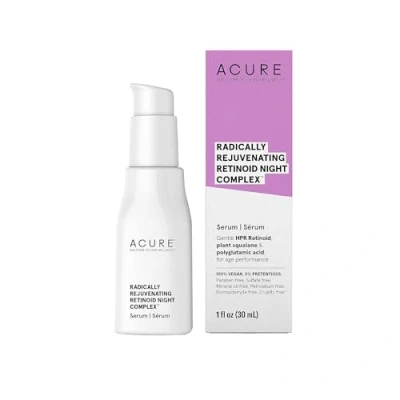 Image of Acure Radically Rejuvenating Retinoid Overnight Complex, 100% Vegan for Age Performance with Polyglutamic Acid &amp; Plant Squalane, Smoothes Complexion Fights Wrinkles