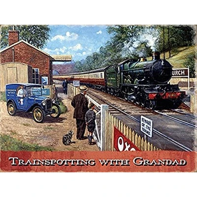 Image of Trainspotting With Grandad metal sign (og 2015)