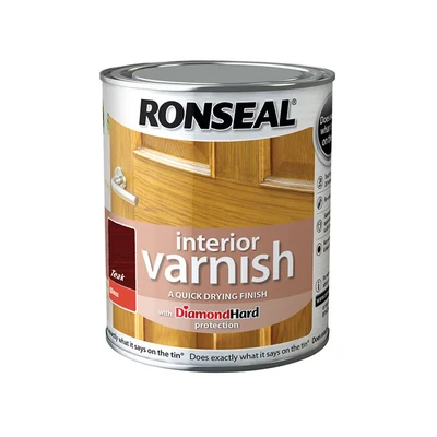 Image of Ronseal Interior Varnish Teak Gloss 750ml