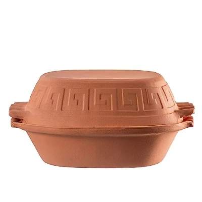 Image of KADAX Clay Roaster, Ceramic Pot with Lid for Microwave and Oven, Steamer Made of Natural Materials, Casserole Dish Fat free Cooking, Roasting (Oval, 4L), K8756