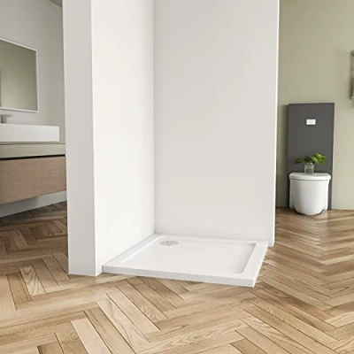 Image of Huiyang 800x800mm x 30 mm New Stone Tray Shower Enclosure Walk in Bathroom Square + Free Waste
