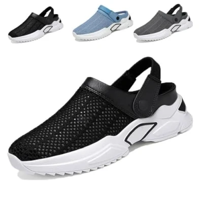 Image of GOOEIC Men’s Orthopedic Hollow Out Summer Sandals, Jerrycherries Shoes, Mens Sandals Arch Support (Black,12)