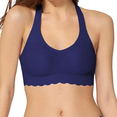 Image of Sloggi Womens Zero Lace Feel Racerback Top Blue Polyamide Size X Small