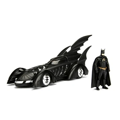 Image of Jada JA98036 1:24 Batman Forever Batmobile w/Figure, Black, One Size