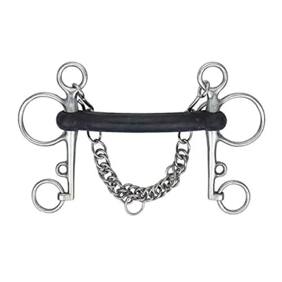 Image of Korsteel Hard Mouth Rubber Mullen Pelham Bit 5 inch Black