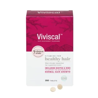 Image of Viviscal Biotin Hair Supplement For Women, Pack of 180 &amp; Zinc Tablets, Natural Ingredients with Rich Marine Protein Complex AminoMar C, Contributes to Healthy Growth (3 Month Supply)