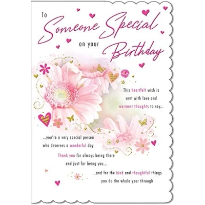 Image of Piccadilly Greetings Traditional Birthday Card Someone Special 9 x 6 inches,pink