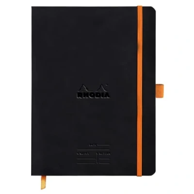 Image of Clairefontaine Rhodiarama Italian Leatherette Meeting Book A5+ Black 117782C