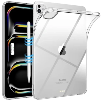 Image of TiMOVO for iPad Pro 11 inch (M4) 2024 Case Clear, Slim &amp; Lightweight TPU Transparent Back Protective Cover All New Tablet, Clear