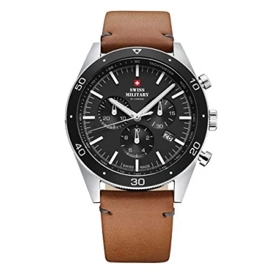 Image of Swiss Military by Chrono Men&#039;s Chronograph Quartz Watch with Leather Strap SM34079.04