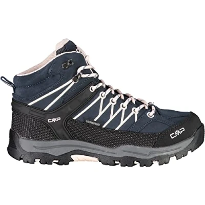 Image of CMP Rigel MID Trekking WP Unisex Mountain shoes for kids, Size: 10K, Asphalt/rose Leather and textile