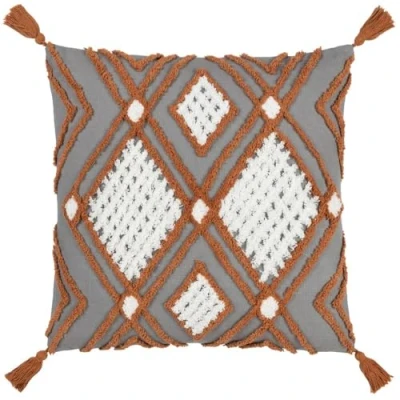 Image of furn. Aquene Cushion Cover,Charcoal/Brick,50 x 50cm