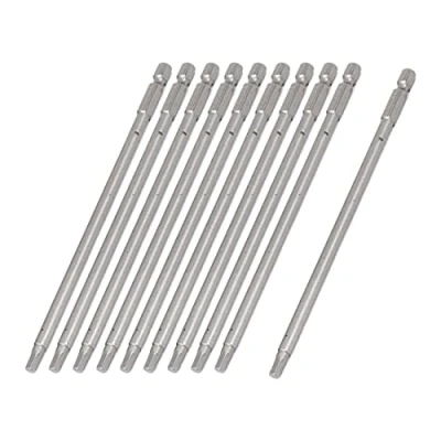 Image of Sourcingmap 1/4&quot; Quick Change Shank 4mm Magnetic Hex Screwdriver Bits 150mm Length 10pcs
